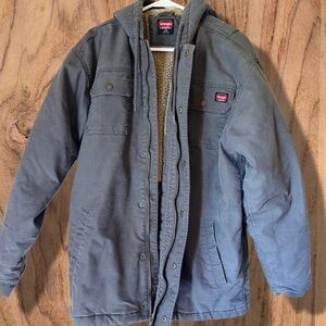 Wrangler Hooded Sherpa-Lined Field Jacket - Gray